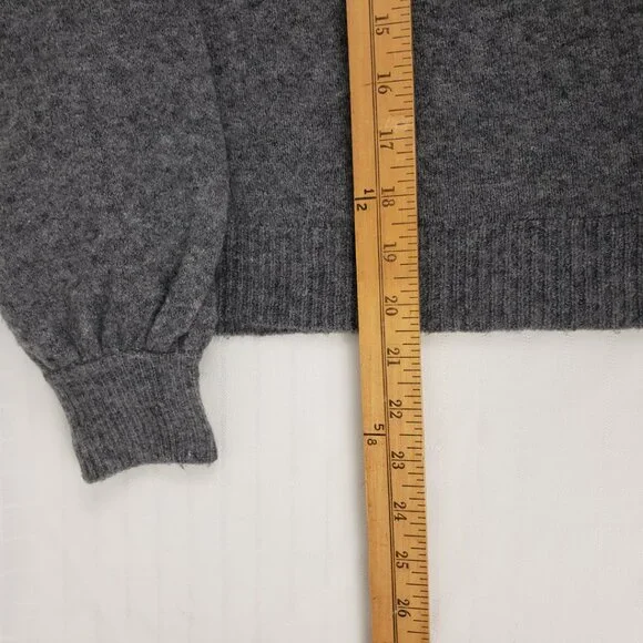 Madewell XXS Alpaca Blend Sweater Heather Gray White Hearts Top Wool Womens - Picture 10 of 13